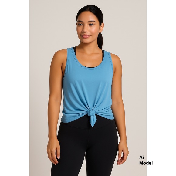 ALO Yoga Tops - ALO YOGA Blue Racerback Basic Tank Top Athletic Workout Womens 3XL Athleisure